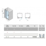 Novellini Louvre G Drzwi do wnęki 90 cm z elementem stałym lewe profil chrom LOUVRG90LS-1K