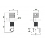 Oioli LIFE 25L Zawór podtynkowy 1/2" Brushed stainless steel 25585L