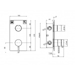 Oioli LIFE 26 Bateria natryskowa termostatyczna podtynkowa z 2-stronnym przełącznikiem Brushed stainless steel 26921-TERM 2V