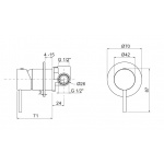 Oioli LIFE Bateria natryskowa podtynkowa jednouchwytowa Champagne PVD 25920-PVD88