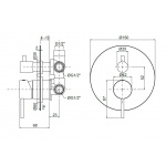 Oioli LIFE Bateria natryskowa podtynkowa z 2-kierunkowym przełącznikiem Copper PVD 25921-PVD05