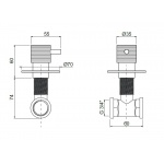 Oioli LIFE 25L Zawór podtynkowy 3/4" Brushed stainless steel 25586L