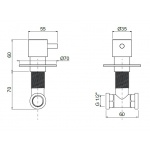 Oioli LIFE Zawór podtynkowy 1/2" Copper PVD 25585-PVD05