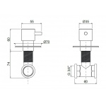 Oioli LIFE Zawór podtynkowy 3/4" Copper PVD 25586-PVD05