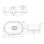 Omnires Cadence M+ Umywalka nablatowa 62x42 cm Biały połysk CADENCE620BP