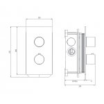 Omnires Contour Bateria prysznicowo-wannowa termostatyczna podtynkowa Chrom CT8036CR