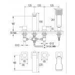 Omnires Darling Bateria wannowa 4-otworowa Złoty DA5032GL