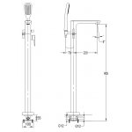 Omnires Hudson Bateria wannowa wolnostojąca Chrom HS4133CR