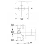 Omnires Hudson Przełącznik podtynkowy 3-drożny Chrom HS4163CR