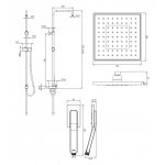 Omnires Jimjim Kolumna prysznicowa ścienna z deszczownicą 200x200 mm ze słuchawką prysznicową Chrom SYSJIMJIMCR