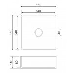 Omnires Pasadena Umywalka nablatowa 360x360 mm Biały połysk PASADENA360BP