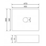 Omnires Pasadena Umywalka nablatowa 470x360 mm Biały połysk PASADENA470BP