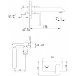 Omnires Sacramento Bateria umywalkowa podtynkowy Czarny SC2315BL