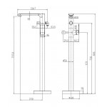 Omnires Sacramento Bateria wannowa wolnostojąca Chrom SC2333XCR