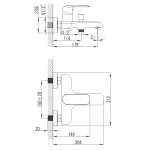 Omnires Sacramento Bateria wannowo-prysznicowa ścienna Chrom SC2330CR