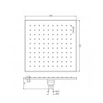 Omnires SlimLine Deszczownica kwadratowa 250x250 mm Chrom WG225CR