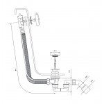 Omnires Syfon wannowy przelewowo-odpływowy Chrom TK104-PLUS-3.01+64-SCR