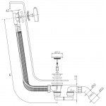 Omnires Syfon wannowy przelewowo-odpływowo-napełniający Chrom TK152-3.01+64-SCR