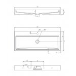 Omnires Thasos M+ Umywalka nablatowa/wisząca 100x42 cm Biały połysk THASOS1000BP