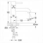 Omnires Y Bateria umywalkowa jednootworowa bez korka Czarny Y1210NBL