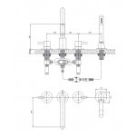 Omnires Y Bateria wannowa 4-otworowa Nikiel Y1232NI