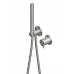 QuadroDesign Source Bateria prysznicowa podtynkowa ze słuchawką i wężem brushed stainless steel 1258.00AS