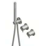 QuadroDesign Source Bateria prysznicowa podtynkowa ze słuchawką i wężem brushed stainless steel 1368.00AS