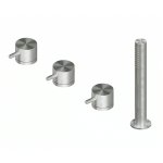 QuadroDesign Source Bateria wannowa na brzeg wanny 4-otworowa brushed stainless steel 1297AS