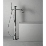 QuadroDesign Source Bateria wannowa wolnostojąca podtynkowa ze słuchawką i wężem brushed stainless steel 1262/1AS