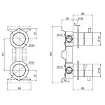 QuadroDesign Source Mieszacz podtynkowy z przełącznikiem 2-drożnym brushed stainless steel 1247.00AS