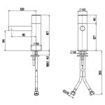 QuadroDesign Stereo Bateria umywalkowa brushed stainless steel 1601AS