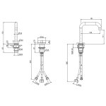 QuadroDesign Valvola01 Bateria umywalkowa brushed stainless steel 1931AS