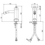 QuadroDesign Valvola01 Bateria bidetowa brushed stainless steel 1935AS