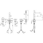 QuadroDesign Valvola01 Bateria wannowa na brzeg wanny 5-otworowa brushed stainless steel 1998AS