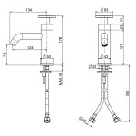 QuadroDesign Valvola02 Bateria umywalkowa brushed stainless steel 2001AS