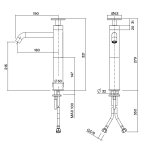 QuadroDesign Valvola02 Bateria umywalkowa brushed stainless steel 2002AS