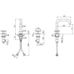 QuadroDesign Valvola02 Bateria umywalkowa brushed stainless steel 2031VAS