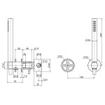 QuadroDesign Valvola02 Bateria prysznicowa podtynkowa ze słuchawką i wężem brushed stainless steel 2058AS