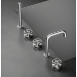 QuadroDesign Valvola02 Bateria wannowa na brzeg wanny 5-otworowa brushed stainless steel 2098AS