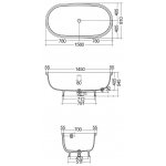 Rak Ceramika WASHINGTON Wanna wolnostojąca 156x81 Cappuccino mat WTBT15681514