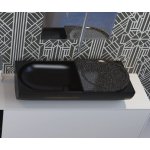  Relax Design Lodge Umywalka stawiana 90x40 z tacką i korkiem black glossy/black white glossy LODGELX05GLOSSYBLACKWHITE