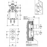 Ritmonio DOT316 Bateria wannowo-prysznicowa termostatyczna podtynkowa stal nierdzewna PR50HB201INOX