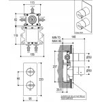 Ritmonio DOT316 Bateria wannowo-prysznicowa termostatyczna podtynkowa stal nierdzewna PR50HF101INOX