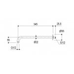 Ritmonio Ramię deszczownicy 345 mm stal nierdzewna 75B005INOX