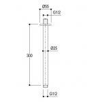 Ritmonio Ramię deszczownicy 300 mm stal nierdzewna 75B003INOX