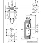 Ritmonio DOT316 Round Bateria wannowo-prysznicowa termostatyczna podtynkowa stal nierdzewna PR50HF202INOX