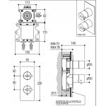 Ritmonio DOT316 Round Bateria wannowo-prysznicowa termostatyczna podtynkowa czarna stal nierdzewna PR50HB102IBX