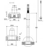 Ritmonio Przedłużacz do korpusu baterii stojącej stal nierdzewna E0BA0105INOX