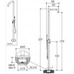 Ritmonio DOT316 Round Zestaw prysznicowy wolnostojący stal nierdzewna PR50DJ203INOX