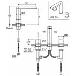 Ritmonio Pois Bateria umywalkowa 3-otworowa bez korka chrom PR31AE201CRL